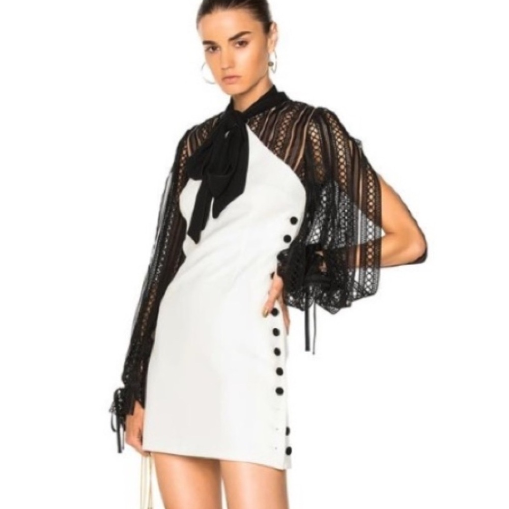 Self-Portrait Black and White Lace Dress